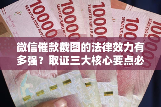 济南微信催款截图的法律效力有多强？取证三大核心要点必须知道！