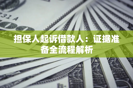 济南担保人起诉借款人：证据准备全流程解析
